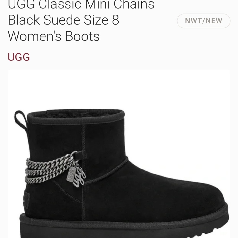 Ugg classic mini chains, women’s boots. Size 6.